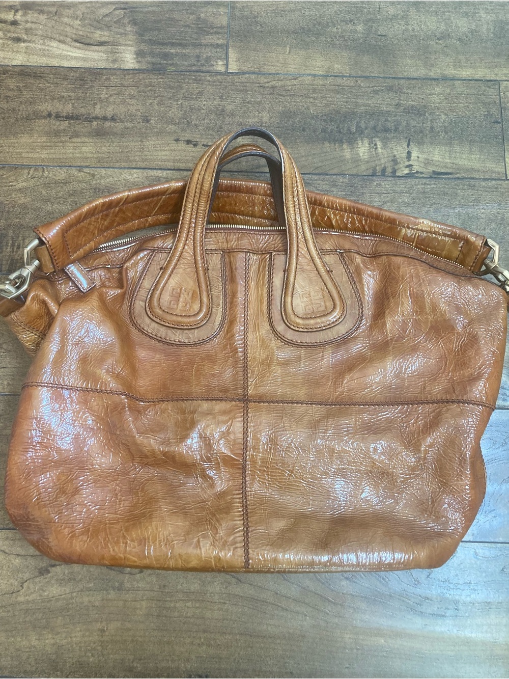 Givenchy Nightingale Cognac Leather Tote Bag